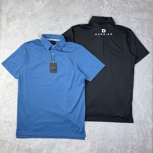 Dunning Golf Polo XS Men's NWT Bundle of Two 1/4 Button Blue Black Athletic